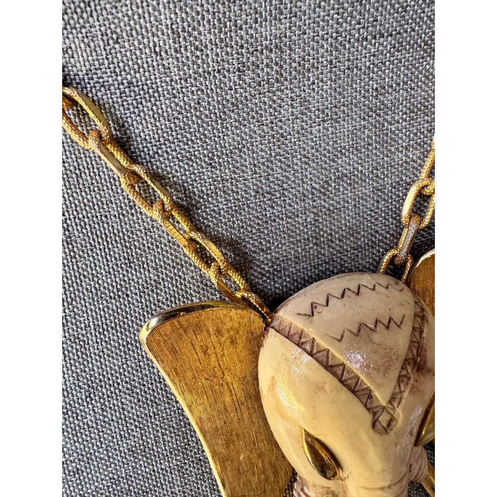 Vintage Luca Razza Elephant Necklace Statement - Picture 3 of 7